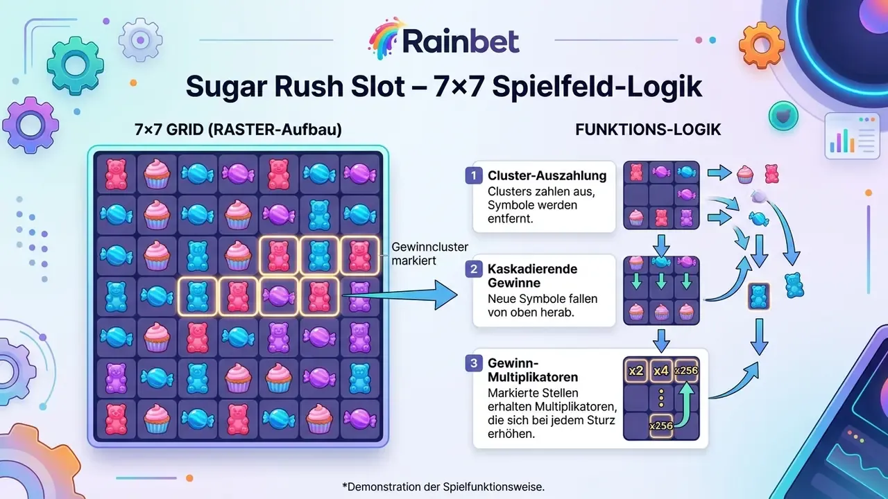 sugar rush slot 7×7 raster erklärung